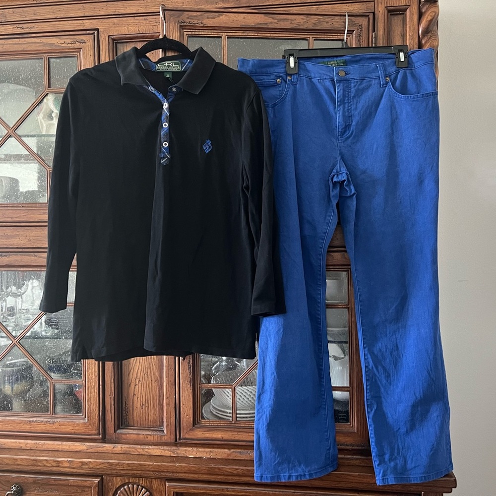 Lauren Ralph Lauren Co. polo and jeans set.